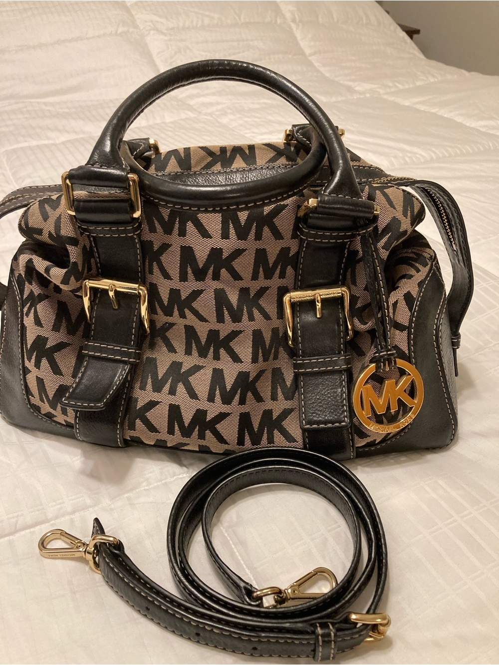 Vintage MK canvas Monogram Satchel